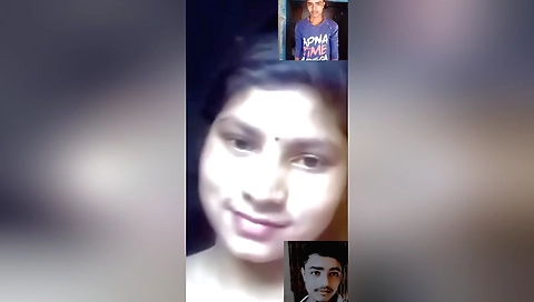 Hot brunette in sexy lingerie shows her body in a solo video