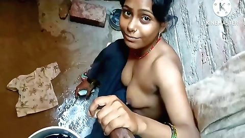 Indian amateur brunette has a hot potted sex in bathroom