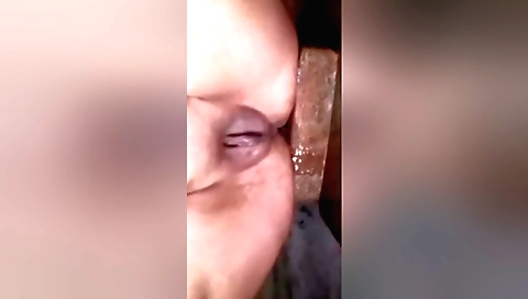 Indian girl with a big ass gets on her knees licking