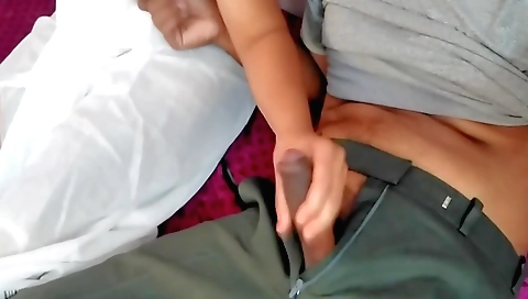 Indian girl in the porn movie is getting a handjob