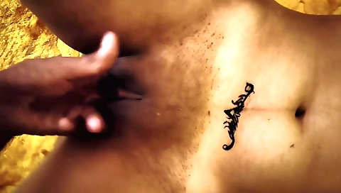 Indian whore in a dress and stockings gets fingered