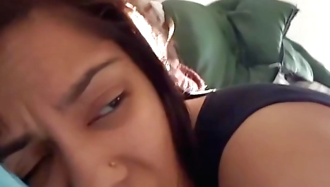 Indian brunette getting fucked with a huge black cock