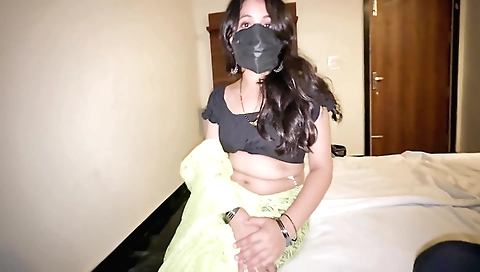 Indian girl making homemade chut on camera after house visits