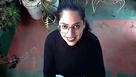 Indian brunette blowjob on the rooftop and in the car