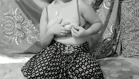 Indian wife with natural boobs in the best solo video