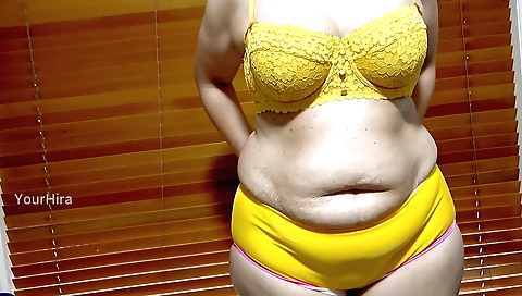 Sweet indian wife wears bra change with sexy big boobs