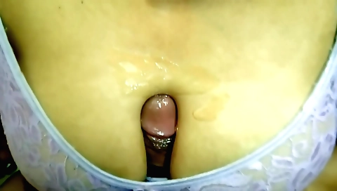 Black-haired babe with big tits fucks a dick in her vagina