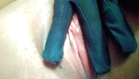 Amateur solo female enjoys licking and eating milk on her body