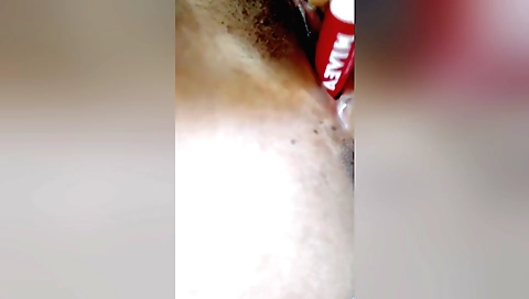 Indian teen masturbates with a huge dildo in her pussy