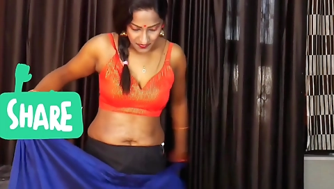 Solo female amateur video with a brunette in a long black dress