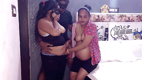 Indian stepsister rides her boyfriend's cock with a small toy