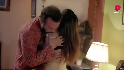 Busty brunette girl enjoys getting pounded in doggystyle