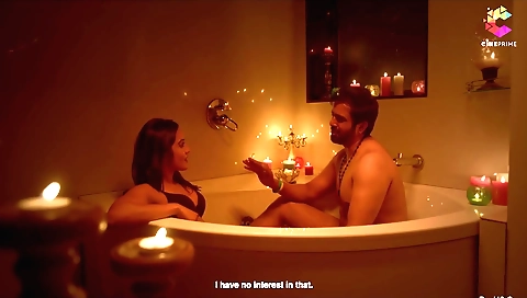 Busty brunette babe is on the phone with her boyfriend