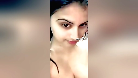 Indian girl with a beautiful body strips off her body