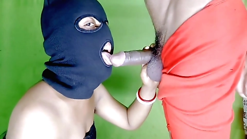 A wife does not hesitate to suck his dick to get herself off