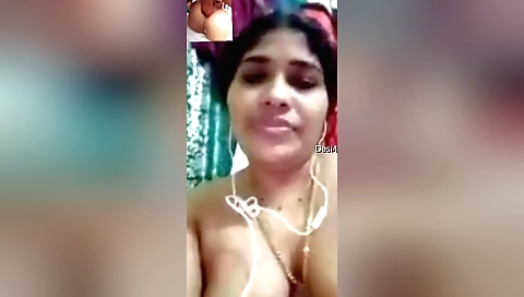 Indian bhabhi amateur beauty shows her tits on webcam