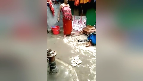 Bhabhi is a big ass blonde girl in an indian outfit