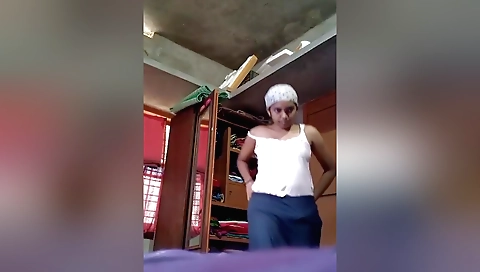 Indian girl shows her natural body and takes a deep breath