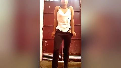 My brunette babe shows off her ass and her tits on webcam