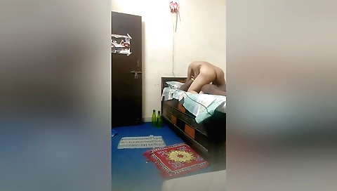 Indian girl fucks on her boyfriend's dick in her cunt