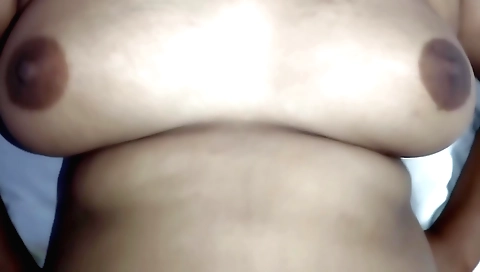 Indian woman has a sexy pussy covered in semen from a stud