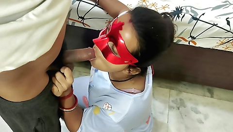 Indian slut gets her hairy pussy licked and her mouth filled