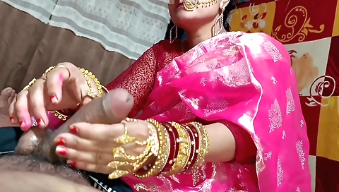 Indian girl with sexy body doing handjob at home 07