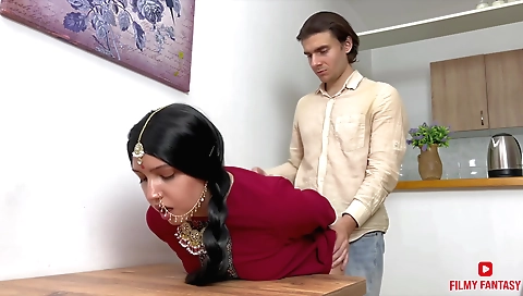 Indian teen 18+ girl in a sexy lingerie gets fucked