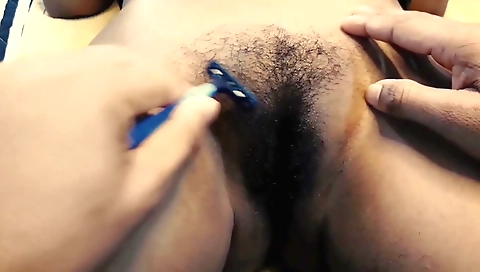 Indian lover with hairy pussy is cummed off by her lover