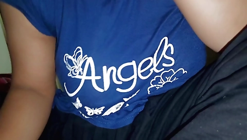 Indian teen babe 18+ with small tits sucking and licking on