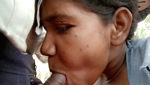 Indian girl with large bush on her back got fucked outdoors