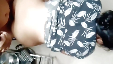 Amateur teen 18+ maid girl has hard sex in kitchen