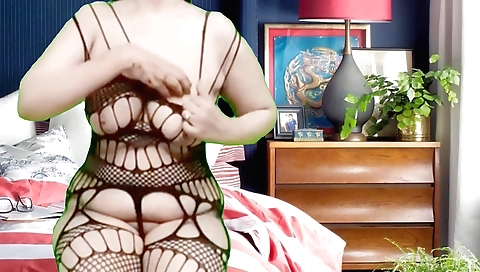 Indian hottie shows off her big boobs and her sexy stockings