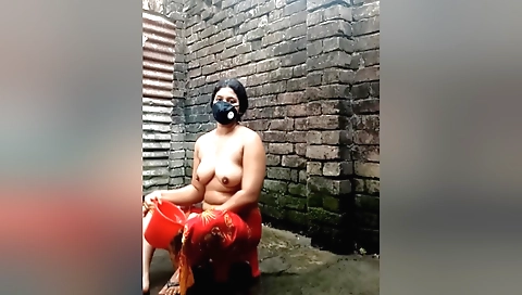 Brunette mature lady has a perfect body in her shower