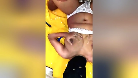 Indian bhabhi with big boobs makes love in a bedroom