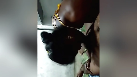 Bollywood brunette giving blowjob & handjob on video