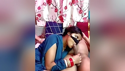 Indian girl sucking his hard dick and getting her pussy licked