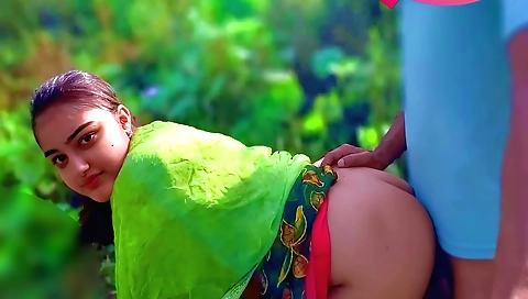 Indian girl in a hot scene getting fucked outdoors
