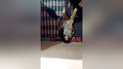 Hot brunette 18+ gets her boyfriend's dick in her mouth