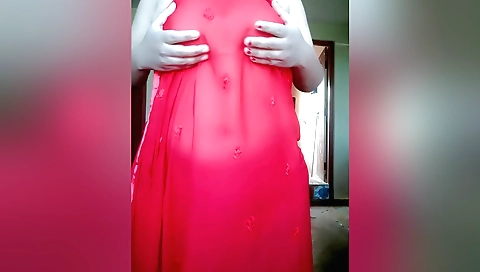 Indian chick with large tits is showing her big pussy