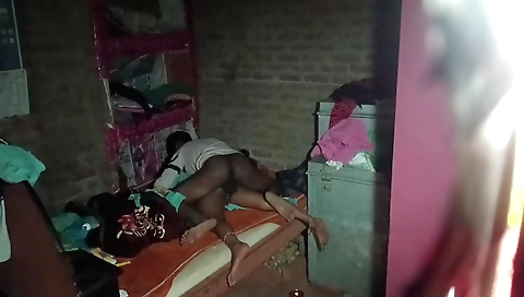 Indian girlfriend is playing with her husband's dick