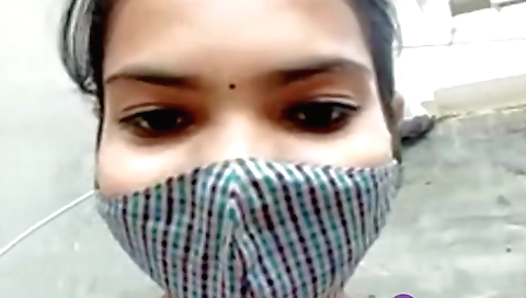 Indian teen with large boobs takes it on the couch