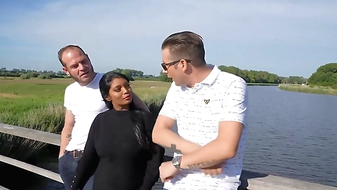 Busty indian milf with big ass fucks with a big cock