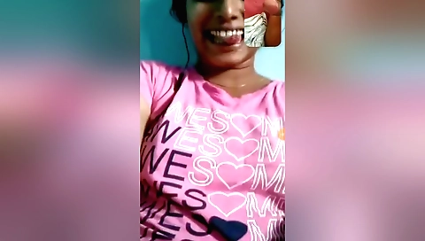 Sexy brunette indian chick showing her body on web cam