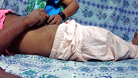 Indian girl with hot lips 18+ is sucking her lover's big cock