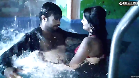 Shardy ki raat is swimming in the pool and getting off