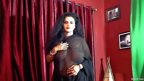 Beautiful hot naked babe with a hot body in hot shower