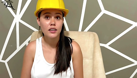 Brunette sucking a cock in the pov and then railed in the ass