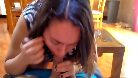 Stepson is masturbating in the bathroom and stepmom sees it