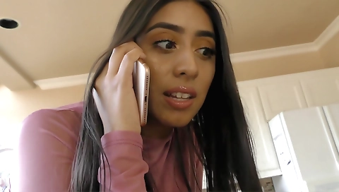 Brunette blonde 18+ with big tits is playing with a probation officer